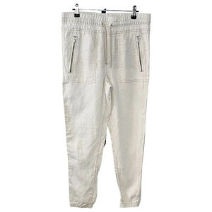 Athleta Cabo Linen Jogger Size 6 Animal Print 100% Linen Tie Waist